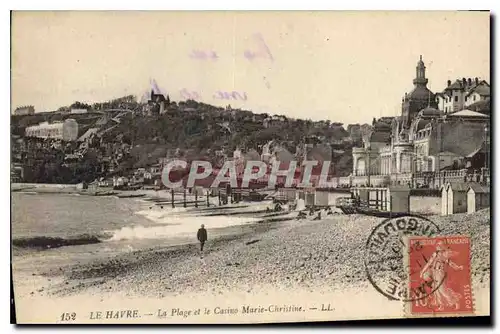 Cartes postales Le Havre La Plage et le Cassino Marie Christine