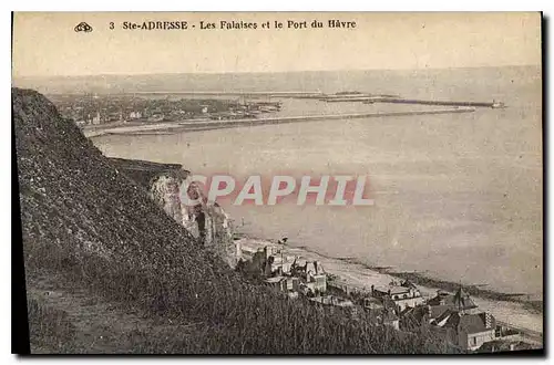 Ansichtskarte AK Ste Adresse Les Falaises et le Port du Havre