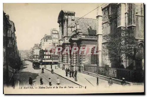 Cartes postales Le Havre Notre Dame et la Rue de Paris