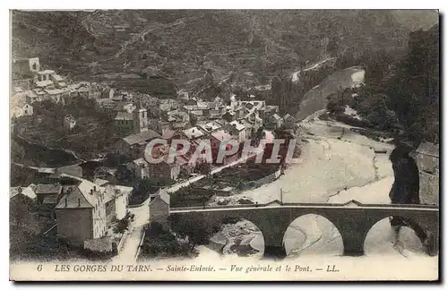 Ansichtskarte AK Les Gorges du Tarn Sainte Enimie vue generale et le Pont