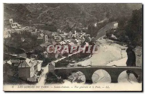 Cartes postales Les Gorges du Tarn Sainte Enimie vue generale et le Pont