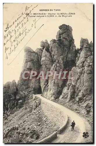 Cartes postales Gorges du Tarn Meyrueis rocher de Bouilleres tunnel naturel de Meyrueis