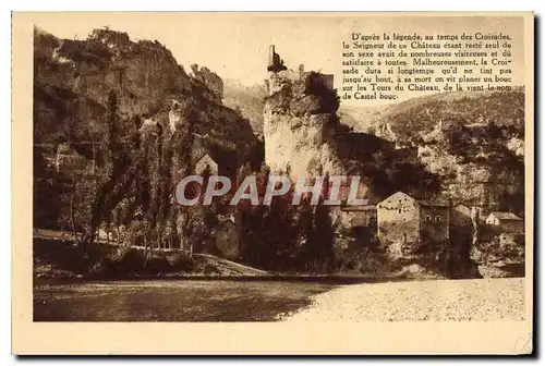 Cartes postales Les Gorges du Tarn Castelbouc vue s'ensemble et le vieux Chateau