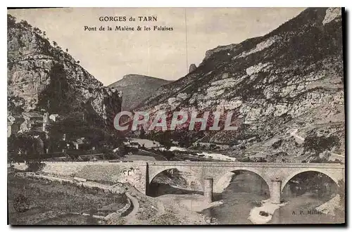 Cartes postales Gorges du Tarn Pont de la Malene et les Falaises