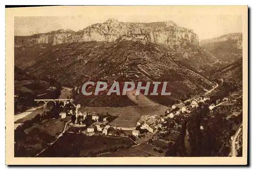 Cartes postales Les Gorges du Tarn Panorama du Rozier et les Rochers du Causse Mejean