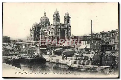 Cartes postales Marseille Canal St Jean et Cathedrale