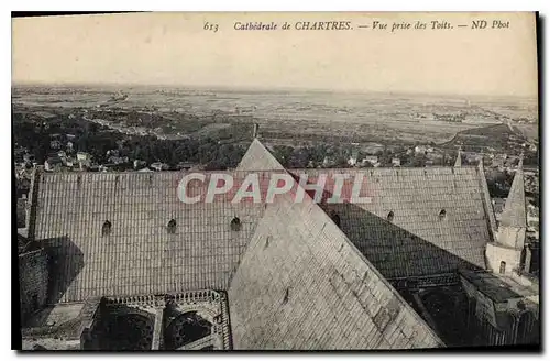 Cartes postales Cathedrale de Chartres vue prise des Toits