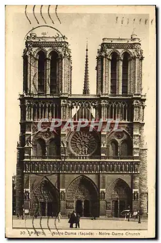 Cartes postales Paris Notre Dame facade