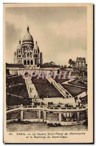 Ansichtskarte AK Paris Le Square Saint Pierre de Montmartre et la Basilique du Sacre Coeur