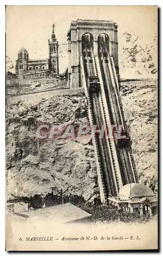 Cartes postales Marseille Anscenseur de N D de la Garde