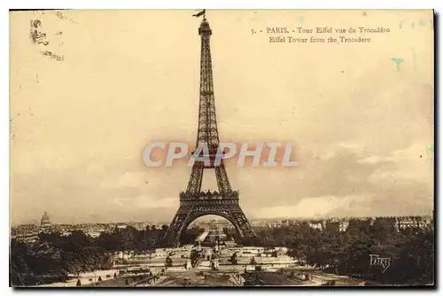 Cartes postales Paris Tour Eiffel vur du Tracodero