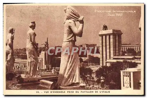 Cartes postales Exposition Internationale Paris 1937 vue d'Ensemble prise du Pavillon de l'Italie