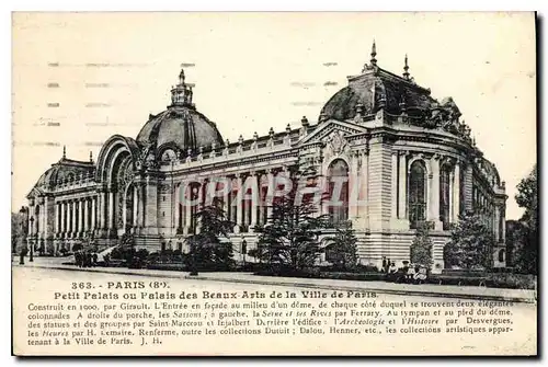 Ansichtskarte AK Paris 8a petit Palais ou Palais des Beaux Arts de la Ville de Paris
