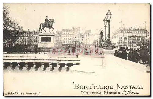 Cartes postales Paris Le Pont Neuf Biscuiterie Nantaise