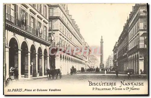 Cartes postales Paris Place et Colonne Vendome Biscuiterie Nantaise