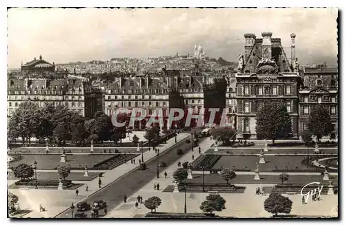 Cartes postales Paris et ses Merveilles La Butte Montmartre vue du palais du Louvre