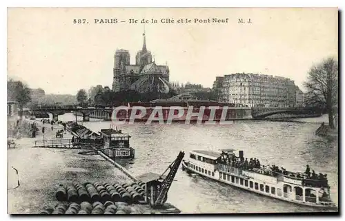 Ansichtskarte AK Paris Ile de la Cite et le Pont Neuf