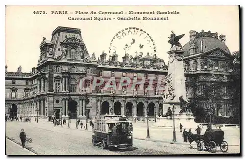Ansichtskarte AK Paris Place du Carrousel Monument Gambetta
