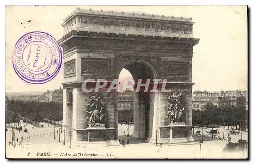 Cartes postales Paris L'Arc de Triomphe