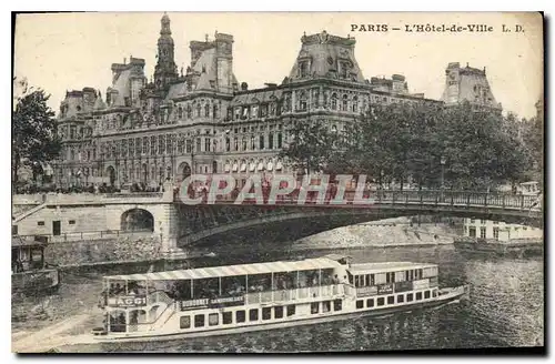 Ansichtskarte AK Paris l'Hotel de Ville Bateau