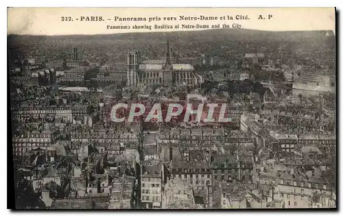 Cartes postales Paris Panorama pris vers Notre Dame et la Cite