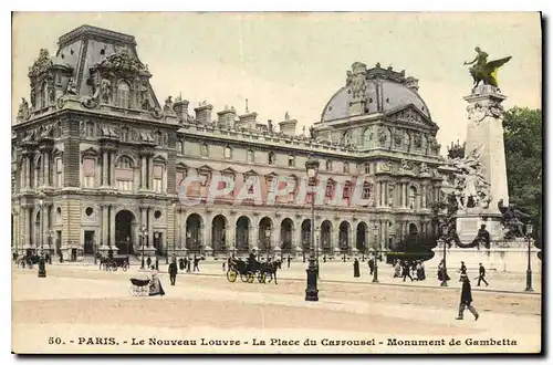 Ansichtskarte AK Paris Le Nouveau Louvre La Place du Carrousel Monument de Gambetta