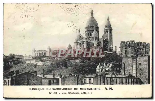 Cartes postales Basilique du Sacre coeur de Montmartre V N Vue generale cote SE