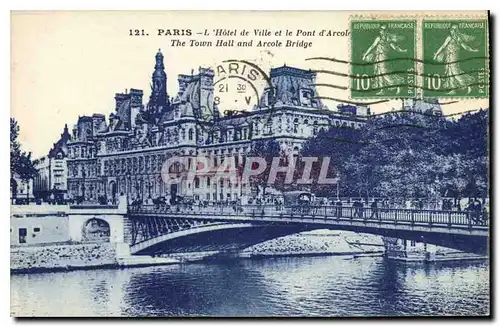 Cartes postales Paris l'Hotel de Ville et le Pont d'Arcole