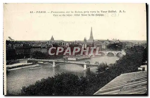 Ansichtskarte AK Paris Panorama sur la Seine pris vers la Tour Eiffel