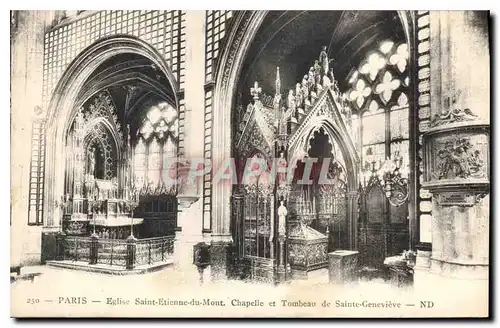 Cartes postales Paris Eglise Saint Etienne du Mont Chapelle et Tombeau de Sainte Geneviere