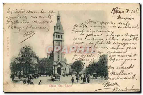 Cartes postales Paris Eglise Mont Rouge