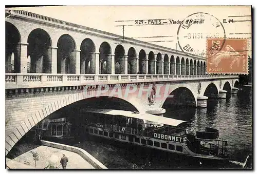 Cartes postales Paris Viaduc d'Auteuil Bateau Dubonnet