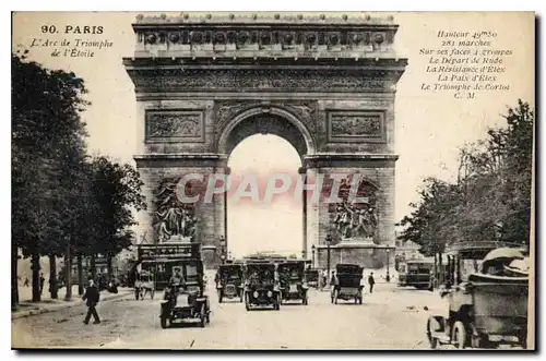 Cartes postales Paris l'Arc de Triomphe de l'Etoile