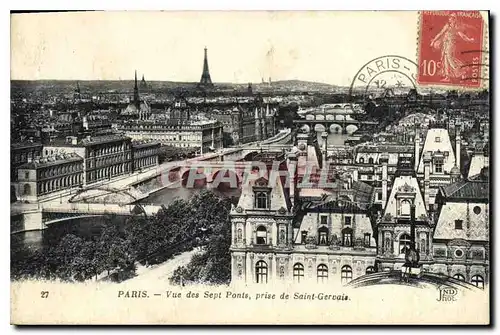 Cartes postales Paris Vue des Sept Ponts prise de Saint Gervais