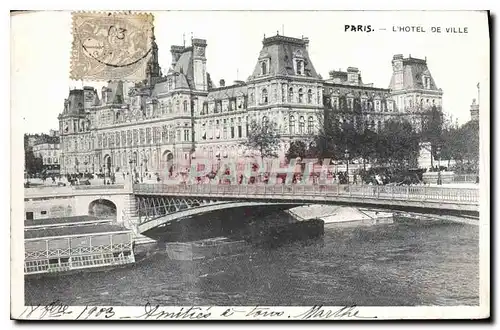 Cartes postales Paris l'Hotel de Ville