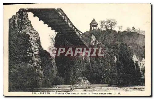 Ansichtskarte AK Paris Buttes Chaumont sous le Pont suspendu