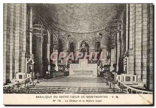 Cartes postales Paris Basilique du Sacre Coeur de Montmartre Le Choeur et le Maitre Autel