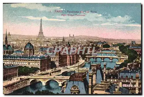 Cartes postales Paris Panorama des huit Ponts