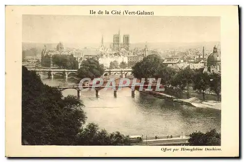 Cartes postales Ile de la Cite Vert Galant Offert par Hemoglobine Deschiens