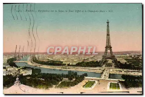 Ansichtskarte AK Paris Perspective sur la Seine la Tour de Eiffel et le Champ de Mars