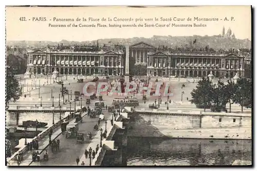 Cartes postales Paris Panorama de la Place de la Concord pris vers le Sacre Coeur de Montmartre