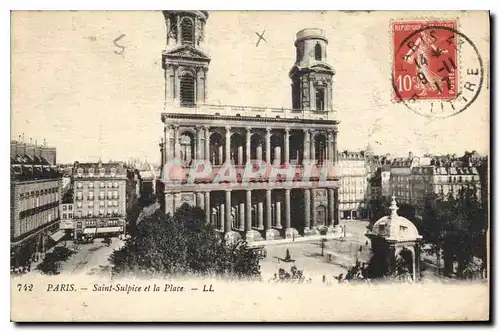 Cartes postales Paris Saint Sulpice et la Place