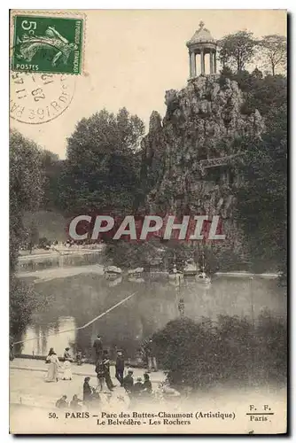 Ansichtskarte AK Paris Parc des Buttes Chaumont Artistique Le Belvedere Les Rochers