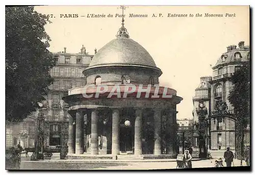 Cartes postales Paris l'Entree du Parc Monceau