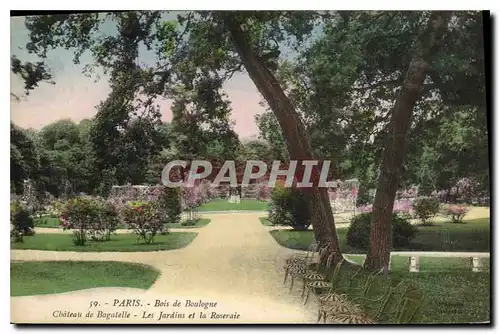 Cartes postales Paris Bois de Boulogne Chateau de Bagatelle Les Jardins et la Roseraie