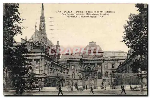 Cartes postales Paris Palais de justice et Ste Chapelle cette derniere construite en 1245 sur l'ordre de St Loui