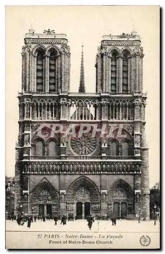 Ansichtskarte AK Paris Notre Dame la Facade