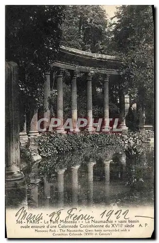 Ansichtskarte AK Paris le Parc Monceau la Naumachie Vaste Bassin Oval entoure d'une Colonnade Corinthienne du XVI