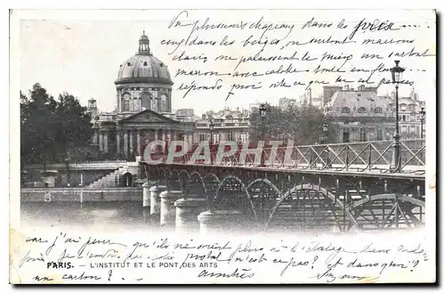 Cartes postales Paris l'Institut et le Pont des Arts