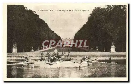 Cartes postales Versailles Allee Royale et Bassin d'Apollon